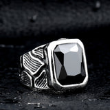 Vintage Stainless Steel Ring With Gemstones, Men's – Stylish Gifts — 3