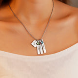 Birthday Stone Peach Heart Square Necklace – Jewelry Gift Ideas — 7