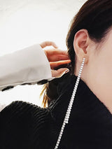 Silver needle long tassel earrings female – Gifts for Her — 5