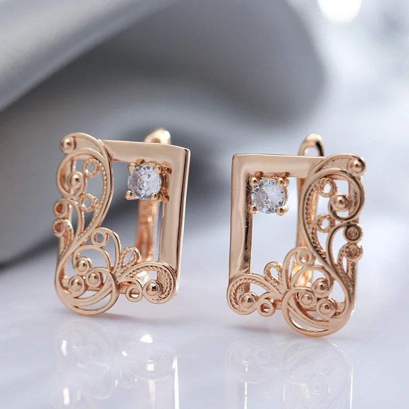 Natural Zircon Women's Rose Gold Vintage Ring – Gifts for Her — 1