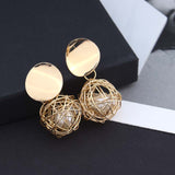 Vintage Geometric Earrings Simple Woven Ball – Special Occasion Gifts — 2