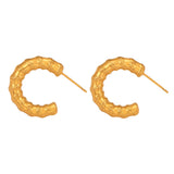 C-shaped Titanium Steel 18k Gold Plated Earrings – Thoughtful Gifts — 14