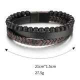 Natural Stone Volcanic Stone Leather Bracelet – Jewelry Gift Ideas — 4