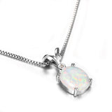 Fashion Frosty Oval Opal Necklace With A White – Jewelry Gift Ideas — 1