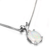 Fashion Frosty Oval Opal Necklace With A White – Jewelry Gift Ideas — 1