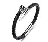 Men Genuine Leather Bullet Nail Bracelet – Jewelry Gift Ideas — 6