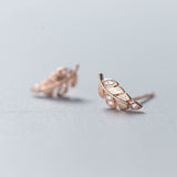Female Fashion Temperament Diamond Feather Stud – Stylish Gifts — 2