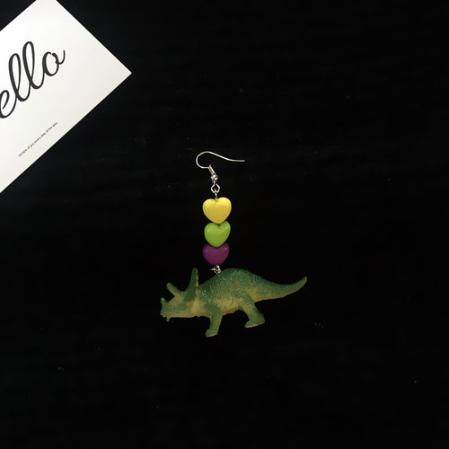 Bungee Beautiful Girl Childlike Dinosaur Earrings – Gifts for Kids — 1