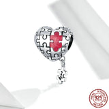 Love Puzzle 925 Silver Beads Heart Shaped Diy Bracelet – Stylish Gifts — 5