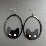Acrylic Dangle Earrings Round Asymmetric Black – Jewelry Gift Ideas — 10
