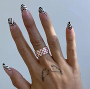 Checkered Black And White Checkered Ring Chess – Meaningful Gifts — 1