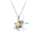 Cute Animal Small Sloth Heart Pendant Necklace – Jewelry Gift Ideas — 5