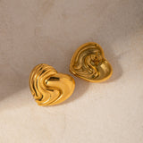 18k Gold Stainless Steel Textured Heart – Special Occasion Gifts — 2