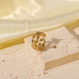 Ring Four Rectangular Buckle Ring 18K Gold Plated – Meaningful Gifts — 5
