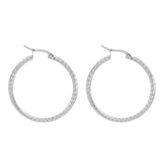 18K Gold-plated Dense Emboss Round Ring Earrings – Holiday Gift Ideas — 3