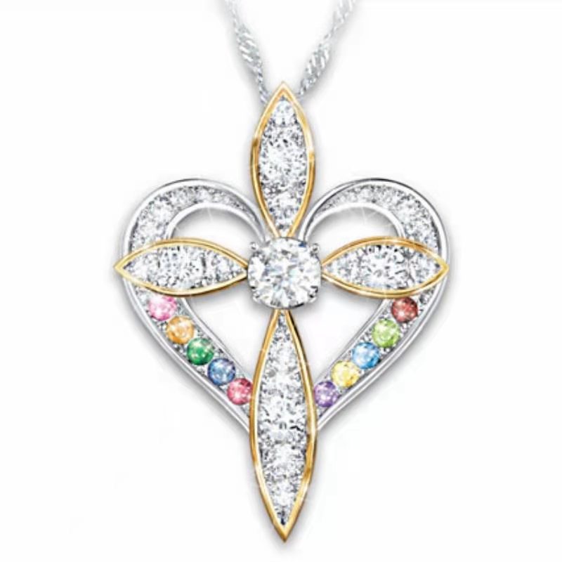 Fashion Love Heart Shaped Cross Pendant – Jewelry Gift Ideas — 1