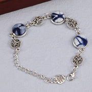 Ethnic Blue Dyed Tie-dye Bracelet Hand-stitched – Jewelry Gift Ideas — 5