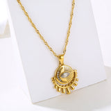 Round Zircon Eye Pendant Necklace – Jewelry Gift Ideas — 1