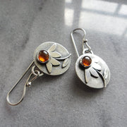 Ancient Silver Leaf Flower Earrings – Stylish Gifts — 6