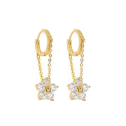 Women's Sterling Silver Zircon Sakura Flower Earrings – Gifts for Her — 13