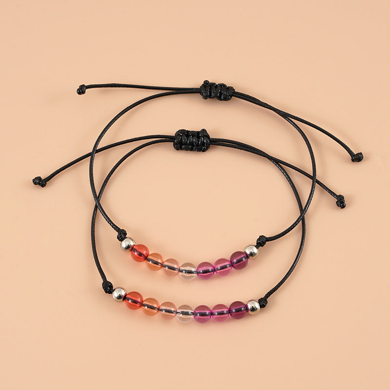 Colorful Beaded Bisexual Couple Card Bracelet – Jewelry Gift Ideas — 1