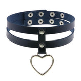 Black PU Leather Peach Heart Pendant Collar – Jewelry Gift Ideas — 20