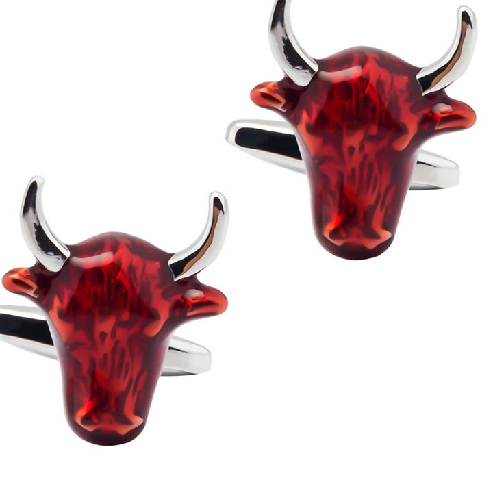 Fun Red Bull Head Shaped Shirt Cufflinks – Unique Gift Ideas — 1