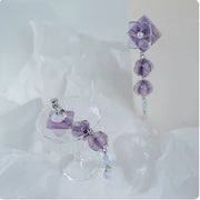 Flower Earrings Vintage Purple Non-piercing Ear Clip – Surprise Gifts — 4