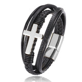 Multi-layer Braided Stainless Steel Cross Men's – Jewelry Gift Ideas — 9