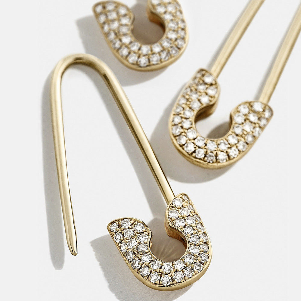 Alloy pin rhinestone stud earrings – Gift Ideas — 1