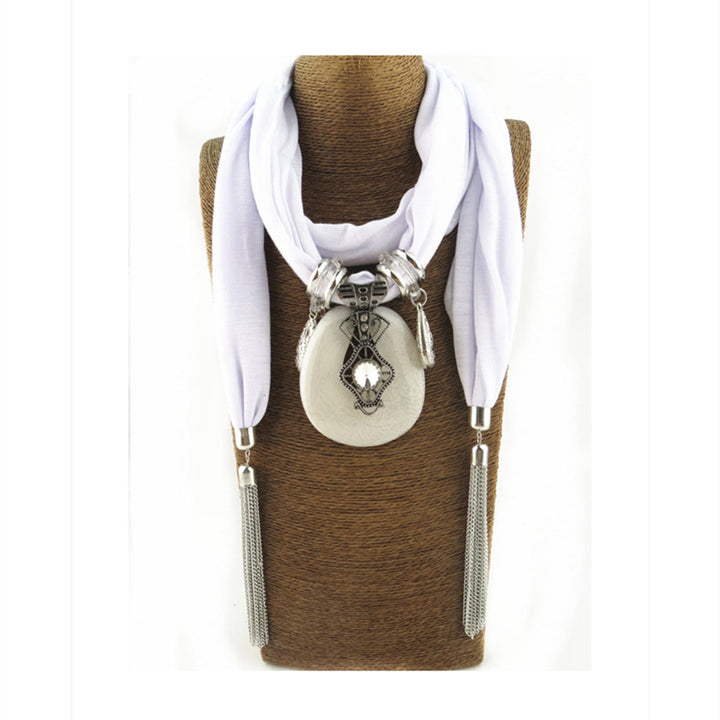 Round Chain Fringe Pendant Scarf Shawl Scarf – Jewelry Gift Ideas — 1