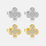 Sterling Silver Clover Stud Earrings Minimalist – Holiday Gift Ideas — 7