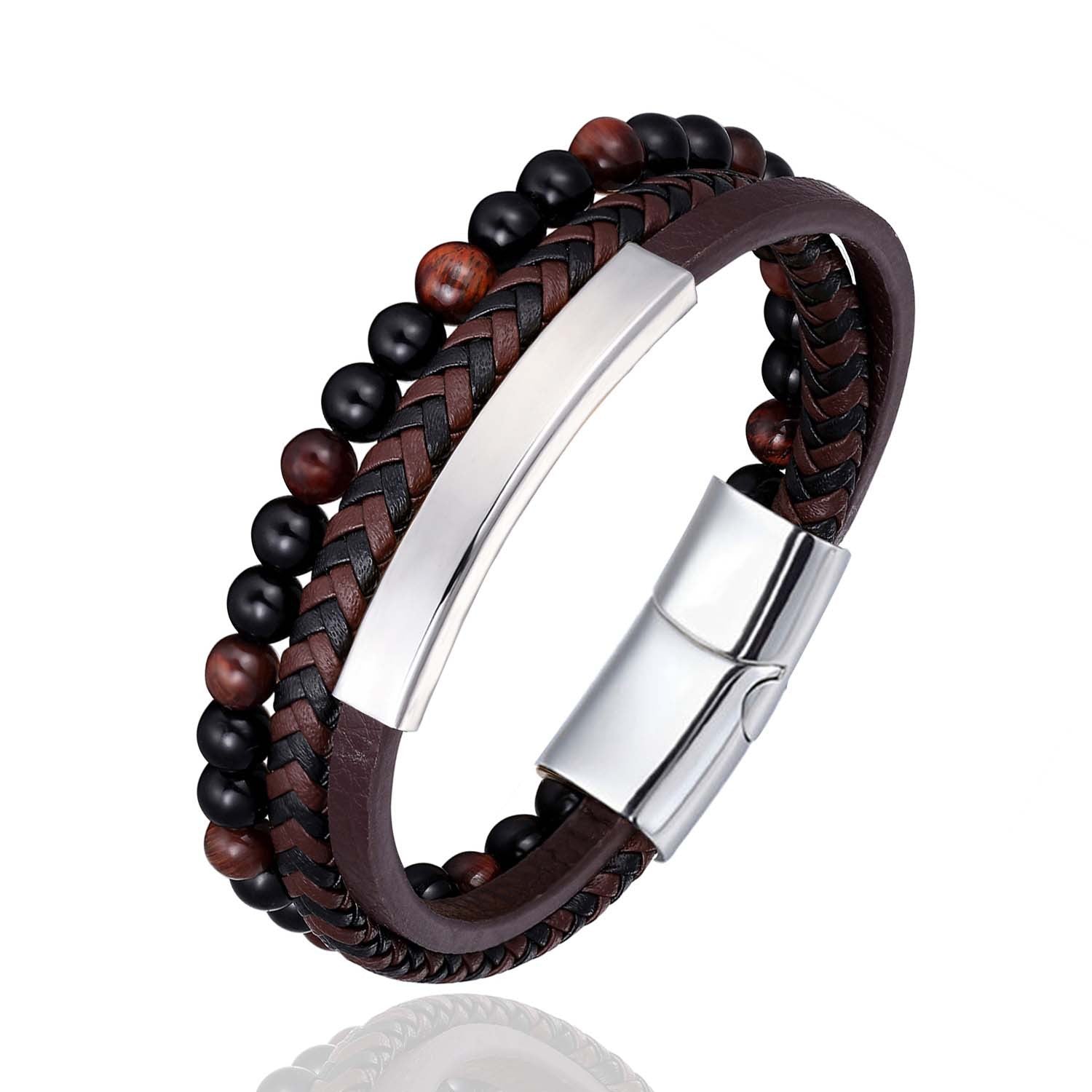 Woven leather bracelet – Jewelry Gift Ideas — 1