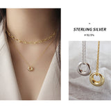 Geometric ring short clavicle necklace – Jewelry Gift Ideas — 3