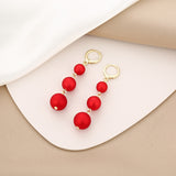 Women's Red Pearl Festive Earrings – Gifts for Her — 1