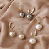 Vintage Metal Earrings Pearl Earrings Hong Kong Style – Stylish Gifts — 3