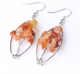 Natural Crystal Crushed Stone Earrings Handmade Tree – Gifts for Her — 7