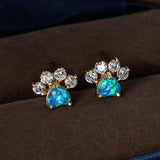 Fashion Cat Footprints Crystal Earrings For Women – Stylish Gifts — 13