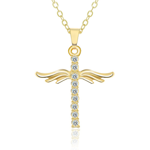 Angel Wings Cross Pendant Necklace For Woman – Jewelry Gift Ideas — 2