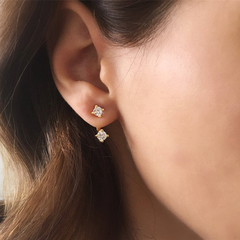 S925 Silver Jewelry Earring Womens Single Diamond – Jewelry Gift Ideas — 1