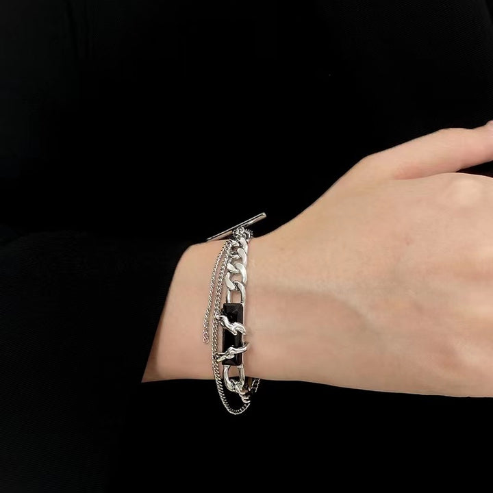 Black Zircon Double Layered Titanium Steel – Jewelry Gift Ideas — 1