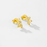 S925 Sterling Silver Leaves Ear Studs Simple – Useful Gifts — 4