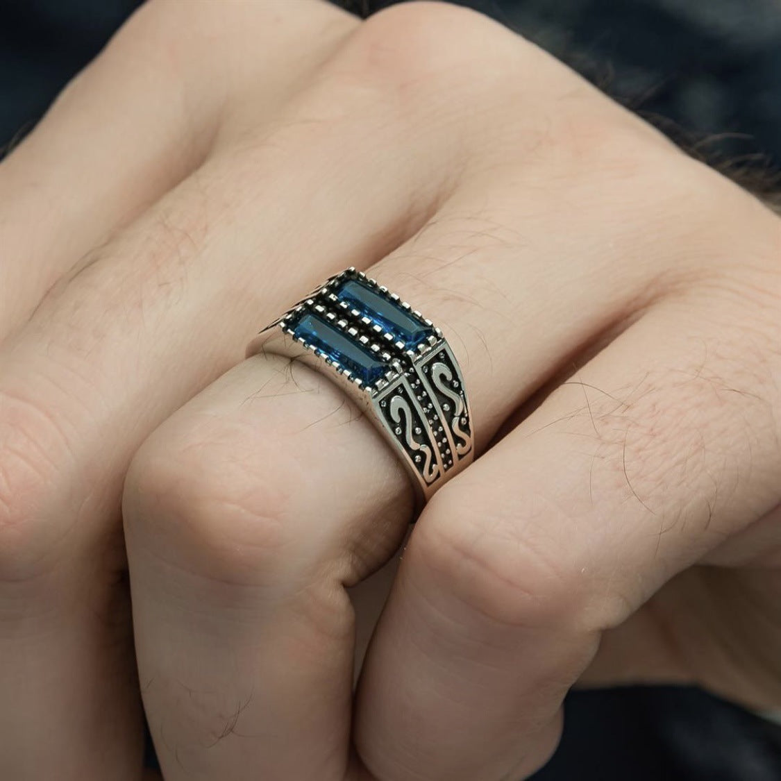 Alloy Inlaid Zircon Ring For Men – Gifts for Him — 1