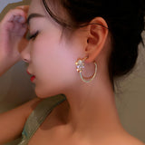 Women's Pearl And Diamond Butterfly Earrings – Gifts for Her — 4