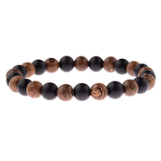 Hot Men Natural Wood Beads Cross Bracelets Onyx – Gifts for Him — 4