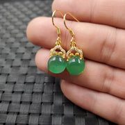 Fashion Personality Green Chalcedony Round Earrings – Stylish Gifts — 2