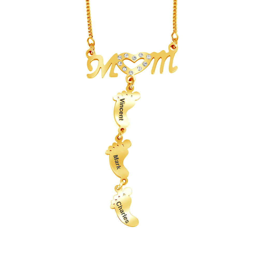 Hollow Out Baby Feet Stainless Steel Pendant – Jewelry Gift Ideas — 1