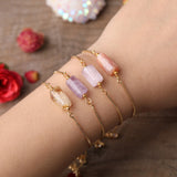 Multiple Prismatic Stone Metal Chain Bracelet – Jewelry Gift Ideas — 11