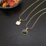 Titanium Fritillaria Small Square Necklace – Jewelry Gift Ideas — 6