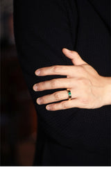Emerald Zircon Gold Plated Emerald Ring – Birthday Gifts — 13